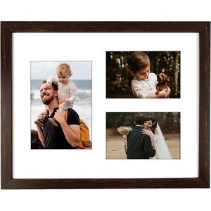 image:imageGolden State Art 12x24 Black Wood Picture Frame  Black Mat for 8x10 and 5x7 Photos  Real Glass Sawtooth Hanger Swivel Tabs  Wall Mounting  Great for Posters Weddings and EngagementsDark BrownWhite Mat1P
