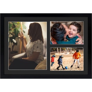 image:imageGolden State Art 12x24 Black Wood Picture Frame  Black Mat for 8x10 and 5x7 Photos  Real Glass Sawtooth Hanger Swivel Tabs  Wall Mounting  Great for Posters Weddings and EngagementsBlackBlack Mat1P