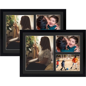 image:imageGolden State Art 12x24 Black Wood Picture Frame  Black Mat for 8x10 and 5x7 Photos  Real Glass Sawtooth Hanger Swivel Tabs  Wall Mounting  Great for Posters Weddings and EngagementsBlackBlack Mat2P
