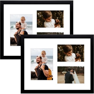 image:imageGolden State Art 12x24 Black Wood Picture Frame  Black Mat for 8x10 and 5x7 Photos  Real Glass Sawtooth Hanger Swivel Tabs  Wall Mounting  Great for Posters Weddings and EngagementsBlackWhite Mat2P