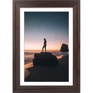 image:imageGolden State Art 14x18 Picture Frame  Matted for 11x14 Photo Black  1 PackWhite Mat and Tempered Glass frontFits 14x18 Photo Without Mat Wide Moulding Solid Wood Frame for Wall DisplayDistressed Dark Brown
