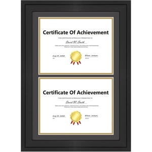 image:imageGolden State Art 14x20 Double Diploma Frame Display Double 85x11 Document  2 PackBlack over Gold mat is removable Solid Wood amp Tempered Glass Protectionwall mounting hang landscape or portraitBlack with BlackGold Mat