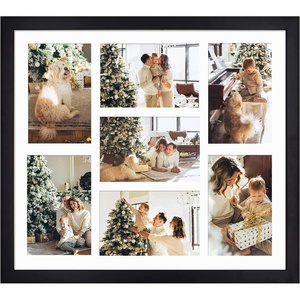 image:imageGolden State Art 7 Openings for 4x6 Collage Picture FrameSolid WoodGlass  Fit For 137x157 Picture Without MatMatted for 4x6 PictureBlack1 PackWood  Black With White Mat
