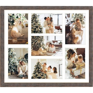 image:imageGolden State Art 7 Openings for 4x6 Collage Picture FrameSolid WoodGlass  Fit For 137x157 Picture Without MatMatted for 4x6 PictureBlack1 PackWood  Distressed Brown With White Mat