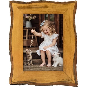 image:imageGolden State Art 8x10 Picture Frame Rustic BrownSolid WoodampBark EdgeampGlass  8x10 Picture Frame with Real Glass amp Wavy Bark Edges Farmhouse Decor for Tabletop or Wall Display5x7