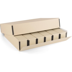 image:imageGolden State Art Archival Slide Storage Box Tan 155x115x3  AcidFree Metal Edge Organizer With 6 Inner File Cases Holds Up to 840 Films For Storing Photos and Negatives155 x 115 x 3