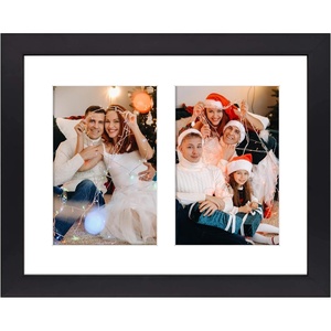 image:imageGolden State Art Collage Frame 8x10 for 2 4x6 Photos Wood Distressed White  Clear Real Glass amp 2 Openings White Mat Horizontal amp Vertical Display Multi Prints For Wall Mount Home Decor Holiday GiftBlack