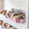 image:imageGolden State Art 12x6x45 Cardboard Storage Bins 30 Pack Corrugated Open Top Bin Box for Shelves Garage Office Warehouse Organization WhitePink
