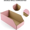 image:imageGolden State Art 12x6x45 Cardboard Storage Bins 30 Pack Corrugated Open Top Bin Box for Shelves Garage Office Warehouse Organization WhitePink