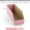 image:imageGolden State Art 12x6x45 Cardboard Storage Bins 30 Pack Corrugated Open Top Bin Box for Shelves Garage Office Warehouse Organization WhitePink