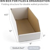 image:imageGolden State Art 12x6x45 Cardboard Storage Bins 30 Pack Corrugated Open Top Bin Box for Shelves Garage Office Warehouse Organization WhiteWhite