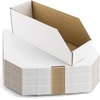 image:imageGolden State Art 12x6x45 Cardboard Storage Bins 30 Pack Corrugated Open Top Bin Box for Shelves Garage Office Warehouse Organization WhiteWhite