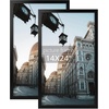 image:imageGolden State Art A2 Frame with Plexiglass Set of 2 Dark Brown  Engineered Wood 165 x 234 inch Large Poster Frame  Horizontal and Vertical Display for WallBlack