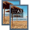image:imageGolden State Art A2 Frame with Plexiglass Set of 2 Dark Brown  Engineered Wood 165 x 234 inch Large Poster Frame  Horizontal and Vertical Display for WallBlue