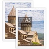 image:imageGolden State Art A2 Frame with Plexiglass Set of 2 Dark Brown  Engineered Wood 165 x 234 inch Large Poster Frame  Horizontal and Vertical Display for WallWhite