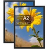 image:imageGolden State Art A2 Frame with Plexiglass Set of 2 Dark Brown  Engineered Wood 165 x 234 inch Large Poster Frame  Horizontal and Vertical Display for WallBlack
