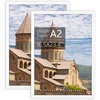 image:imageGolden State Art A2 Frame with Plexiglass Set of 2 Dark Brown  Engineered Wood 165 x 234 inch Large Poster Frame  Horizontal and Vertical Display for WallWhite