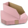 image:imageGolden State Art 12x6x45 Cardboard Storage Bins 30 Pack Corrugated Open Top Bin Box for Shelves Garage Office Warehouse Organization WhitePink