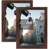 image:imageGolden State Art A2 Frame with Plexiglass Set of 2 Dark Brown  Engineered Wood 165 x 234 inch Large Poster Frame  Horizontal and Vertical Display for WallDark Brown
