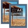 image:imageGolden State Art A2 Frame with Plexiglass Set of 2 Dark Brown  Engineered Wood 165 x 234 inch Large Poster Frame  Horizontal and Vertical Display for WallBlue