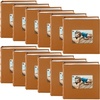 image:imageGolden State Art Photo Album with Memo Writing Space hold 200 4x6 Horizontal Pictures Leather Cover Brown 12Pack