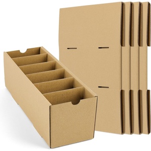 image:imageGolden State Art 5 Pack Cardboard Parts Bins Boxes Kraft Cardboard Storage Bins With Dividers for Inventory Organization Parts Garage Warehouse or Home Cubby