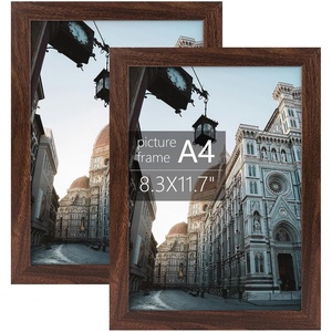 image:imageGolden State Art A2 Frame with Plexiglass Set of 2 Dark Brown  Engineered Wood 165 x 234 inch Large Poster Frame  Horizontal and Vertical Display for WallDark Brown