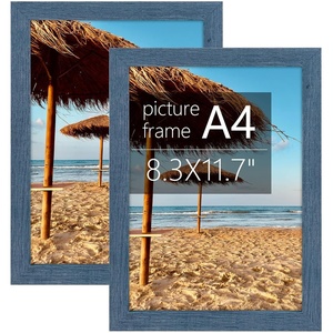 image:imageGolden State Art A2 Frame with Plexiglass Set of 2 Dark Brown  Engineered Wood 165 x 234 inch Large Poster Frame  Horizontal and Vertical Display for WallBlue