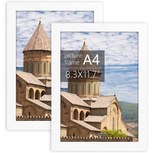 image:imageGolden State Art A2 Frame with Plexiglass Set of 2 Dark Brown  Engineered Wood 165 x 234 inch Large Poster Frame  Horizontal and Vertical Display for WallWhite