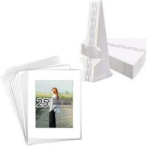 image:imageGolden State Art Self Stick Easel Back Display Sets 12 Inch Double Wing Pack of 25 AcidFree 11x14 White Photo Mats with Backing Boards Clear Bags for Photos Crafts Art Prints DIY Projects