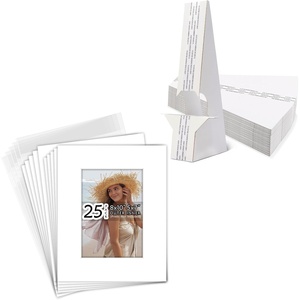 image:imageGolden State Art Self Stick Easel Back Display Sets 9 Inch Double Wing Pack of 25 AcidFree 8x10 White Photo Mats with Backing Boards Clear Bags for Photos Crafts Art Prints DIY Projects