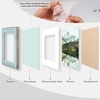 image:imageGolden State Art 5x7 Picture Frame Green Set of 3  with Mat for 4x6 Picture Shatter Resistant Plexiglass  Engineered Wood Wall Photo Frames for Tabletop DisplayBlue