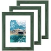 image:imageGolden State Art 5x7 Picture Frame Green Set of 3  with Mat for 4x6 Picture Shatter Resistant Plexiglass  Engineered Wood Wall Photo Frames for Tabletop DisplayGreen