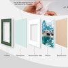 image:imageGolden State Art 5x7 Picture Frame Green Set of 3  with Mat for 4x6 Picture Shatter Resistant Plexiglass  Engineered Wood Wall Photo Frames for Tabletop DisplayGreen
